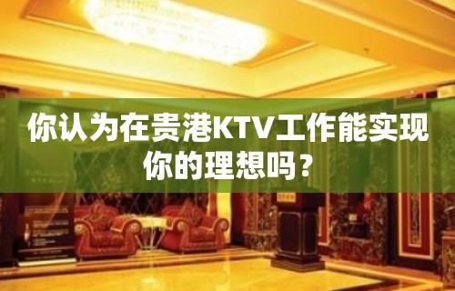 你认为在贵港KTV工作能实现你的理想吗？