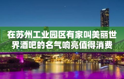 在苏州工业园区有家叫美丽世界酒吧的名气响亮值得消费