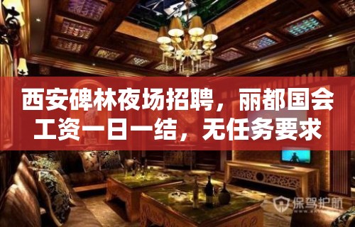 西安碑林夜场招聘，丽都国会工资一日一结，无任务要求