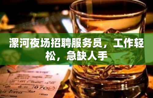 漯河夜场招聘服务员，工作轻松，急缺人手