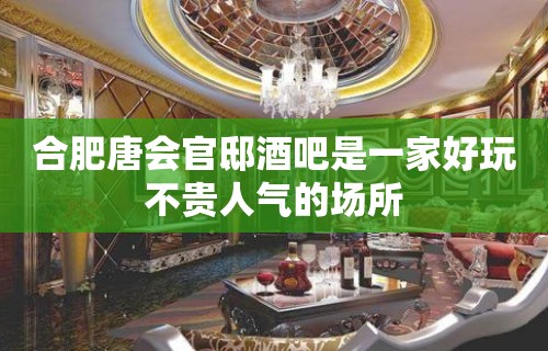 合肥唐会官邸酒吧是一家好玩不贵人气的场所