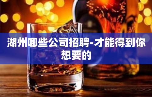 湖州哪些公司招聘-才能得到你想要的