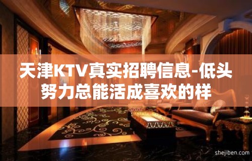 天津KTV真实招聘信息-低头努力总能活成喜欢的样