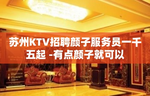 苏州KTV招聘颜子服务员一千五起 -有点颜子就可以