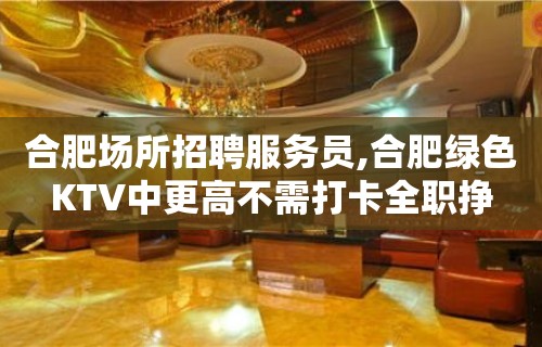 合肥场所招聘服务员,合肥绿色KTV中更高不需打卡全职挣