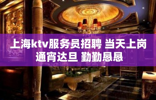 上海ktv服务员招聘 当天上岗 通宵达旦 勤勤恳恳