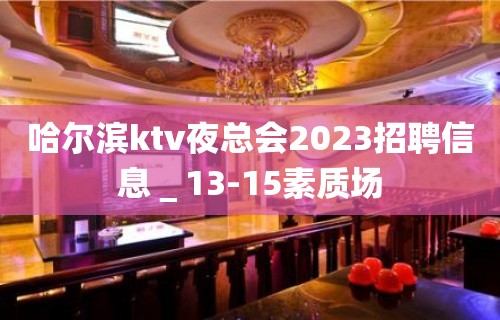 哈尔滨ktv夜总会2023招聘信息＿13-15素质场