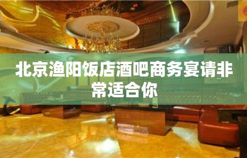 北京渔阳饭店酒吧商务宴请非常适合你