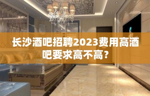 长沙酒吧招聘2023费用高酒吧要求高不高？