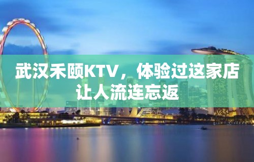 武汉禾颐KTV，体验过这家店让人流连忘返