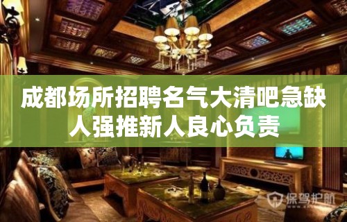 成都场所招聘名气大清吧急缺人强推新人良心负责