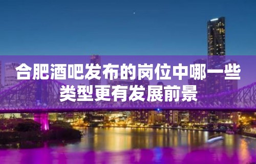 合肥酒吧发布的岗位中哪一些类型更有发展前景