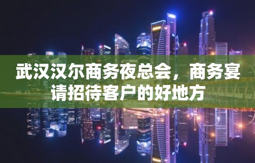 武汉汉尔商务夜总会，商务宴请招待客户的好地方