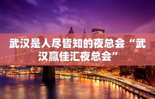 武汉是人尽皆知的夜总会“武汉赢佳汇夜总会”