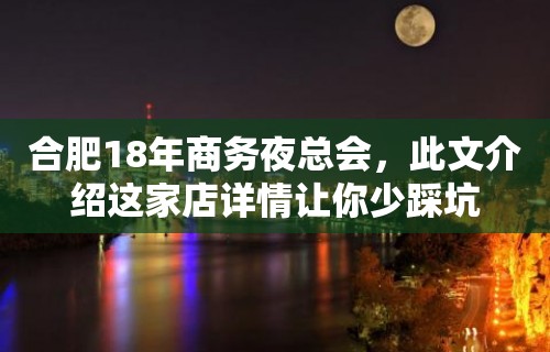 合肥18年商务夜总会，此文介绍这家店详情让你少踩坑