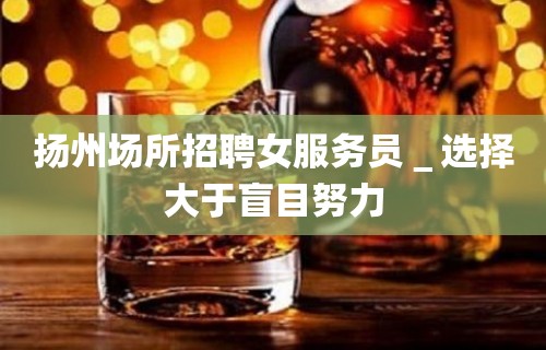 扬州场所招聘女服务员＿选择大于盲目努力