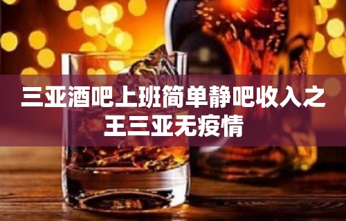 三亚酒吧上班简单静吧收入之王三亚无疫情