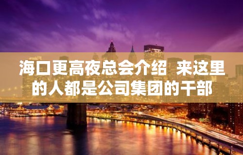 海口更高夜总会介绍  来这里的人都是公司集团的干部