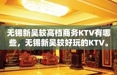 无锡新吴较高档商务KTV有哪些，无锡新吴较好玩的KTV。