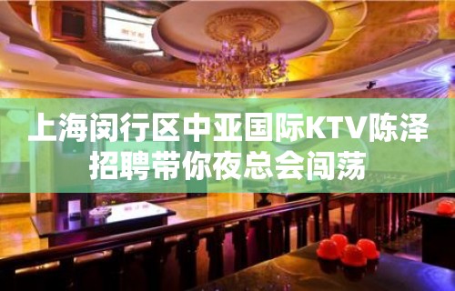上海闵行区中亚国际KTV陈泽招聘带你夜总会闯荡