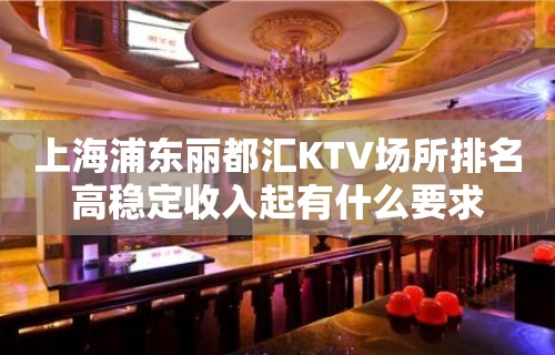 上海浦东丽都汇KTV场所排名高稳定收入起有什么要求