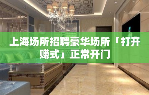 上海场所招聘豪华场所「打开赚式」正常开门