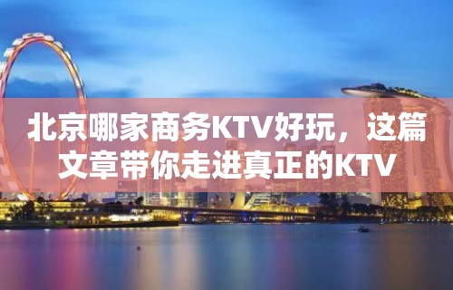 北京哪家商务KTV好玩，这篇文章带你走进真正的KTV