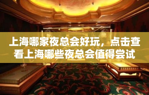 上海哪家夜总会好玩，点击查看上海哪些夜总会值得尝试