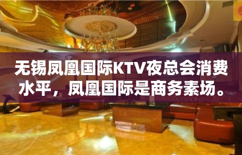 无锡凤凰国际KTV夜总会消费水平，凤凰国际是商务素场。