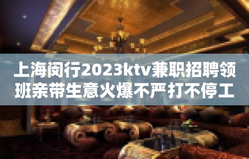 上海闵行2023ktv兼职招聘领班亲带生意火爆不严打不停工