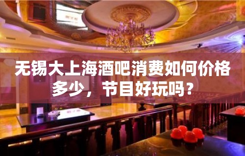 无锡大上海酒吧消费如何价格多少，节目好玩吗？