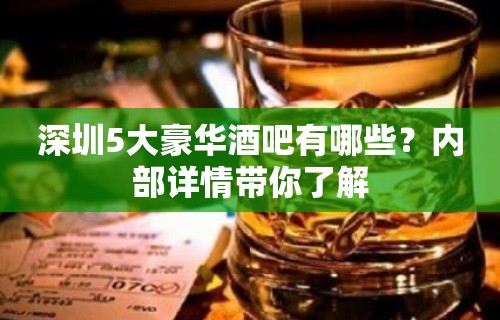 深圳5大豪华酒吧有哪些？内部详情带你了解