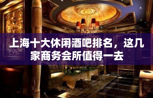 上海十大休闲酒吧排名，这几家商务会所值得一去