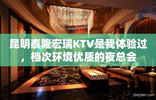 昆明泰隆宏瑞KTV是我体验过，档次环境优质的夜总会