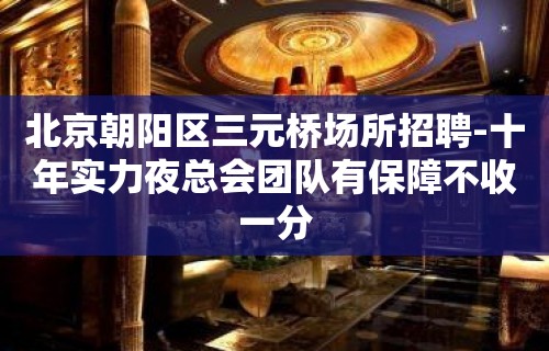 北京朝阳区三元桥场所招聘-十年实力夜总会团队有保障不收一分