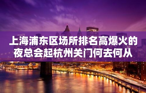 上海浦东区场所排名高爆火的夜总会起杭州关门何去何从