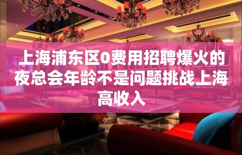 上海浦东区0费用招聘爆火的夜总会年龄不是问题挑战上海高收入