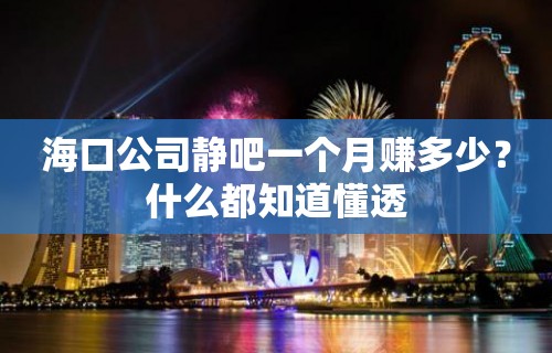 海口公司静吧一个月赚多少？什么都知道懂透