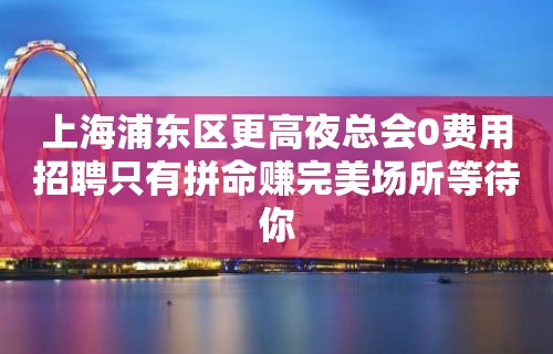 上海浦东区更高夜总会0费用招聘只有拼命赚完美场所等待你