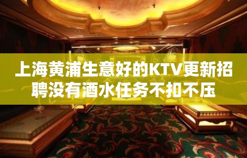 上海黄浦生意好的KTV更新招聘没有酒水任务不扣不压