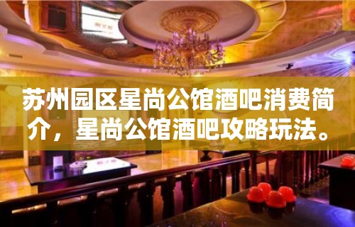 苏州园区星尚公馆酒吧消费简介，星尚公馆酒吧攻略玩法。