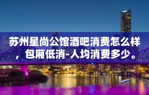 苏州星尚公馆酒吧消费怎么样，包厢低消-人均消费多少。