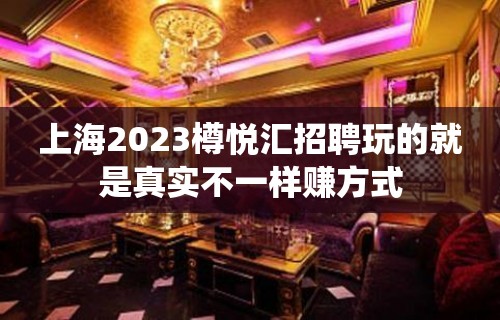 上海2023樽悦汇招聘玩的就是真实不一样赚方式