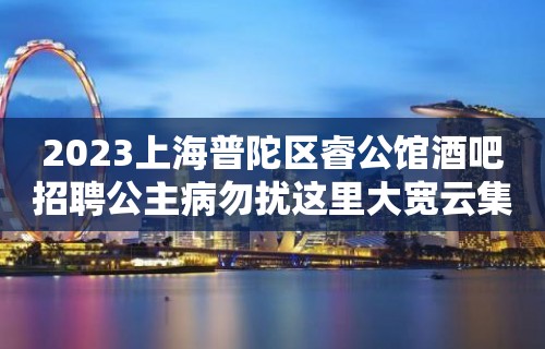 2023上海普陀区睿公馆酒吧招聘公主病勿扰这里大宽云集