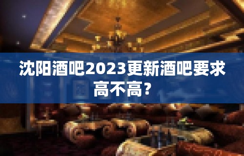 沈阳酒吧2023更新酒吧要求高不高？