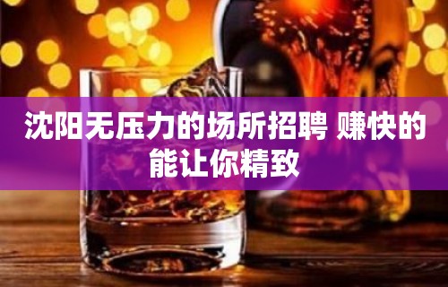 沈阳无压力的场所招聘 赚快的能让你精致