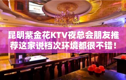 昆明紫金花KTV夜总会朋友推荐这家说档次环境都很不错！