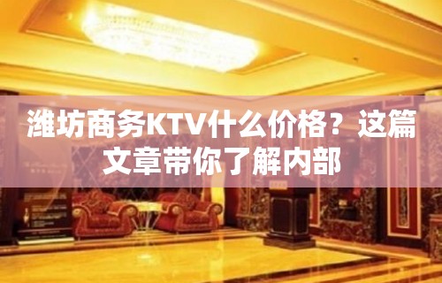 潍坊商务KTV什么价格？这篇文章带你了解内部