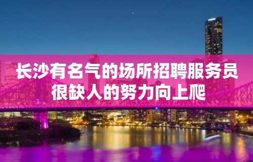 长沙有名气的场所招聘服务员 很缺人的努力向上爬