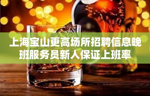 上海宝山更高场所招聘信息晚班服务员新人保证上班率